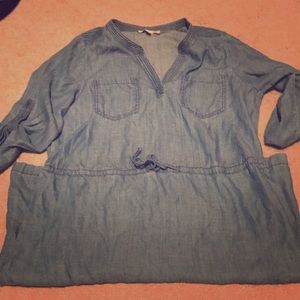 Denim chambray dress